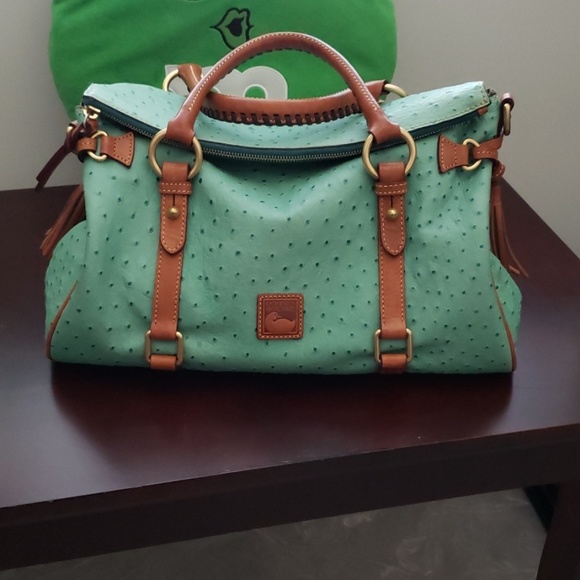 Dooney and Bourke Seafoam Ostrich Satchel - Picture 2 of 8